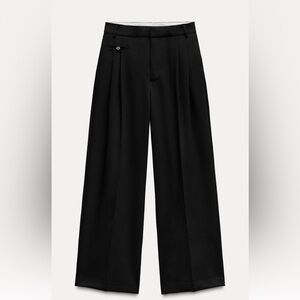 💟ZARA Women's Black Wide-Leg Pants